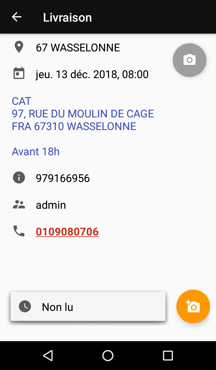 WP_MOBILE: Écran détaillé d’une mission