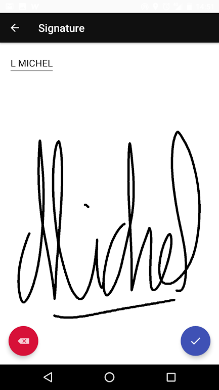 WP_MOBILE: Écran de signature