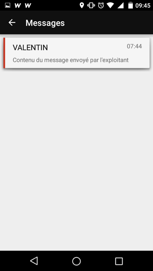 WP_MOBILE: Écran des messages